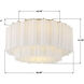 Addis 7 Light 22.25 inch Aged Brass Flush Ceiling Light in Tronchi Glass White