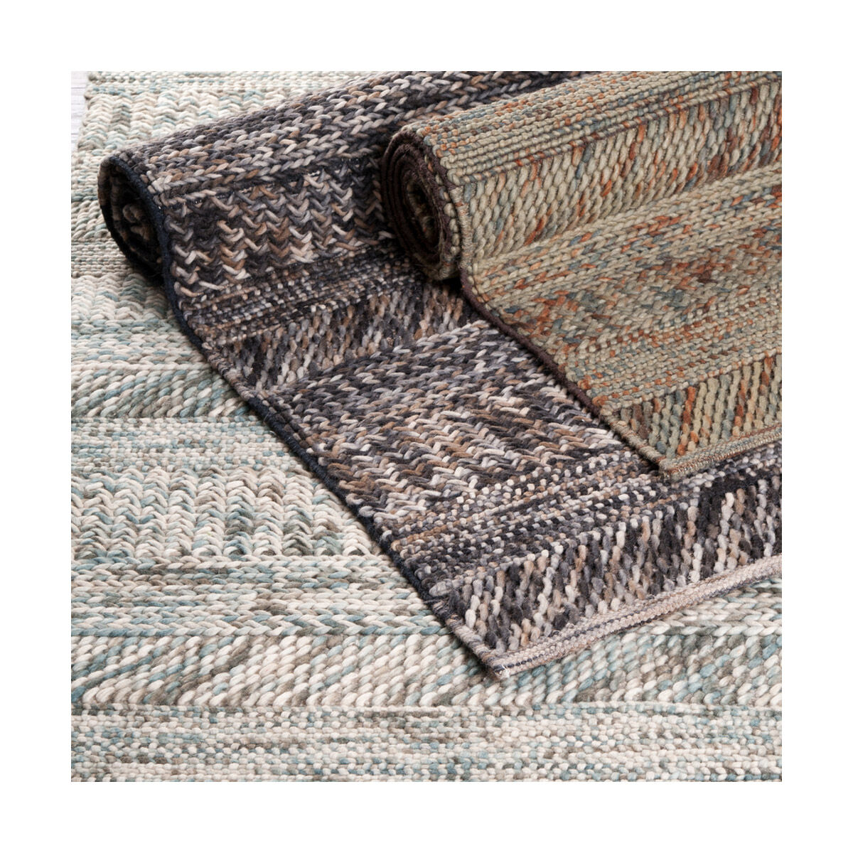 Norway 36 X 24 inch Charcoal/Light Gray/Camel/Beige Rugs, Wool