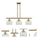 Ballston Large Bell 3 Light 36 inch Brushed Brass Island Light Ceiling Light in Clear Glass