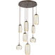 Vessel LED Flat Bronze Multi-Pendant Ceiling Light in 3000K LED, Amber