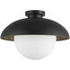 Alora Mood Rubio 1 Light 16 inch Matte Black/Opal Matte Glass Flush Mount Ceiling Light