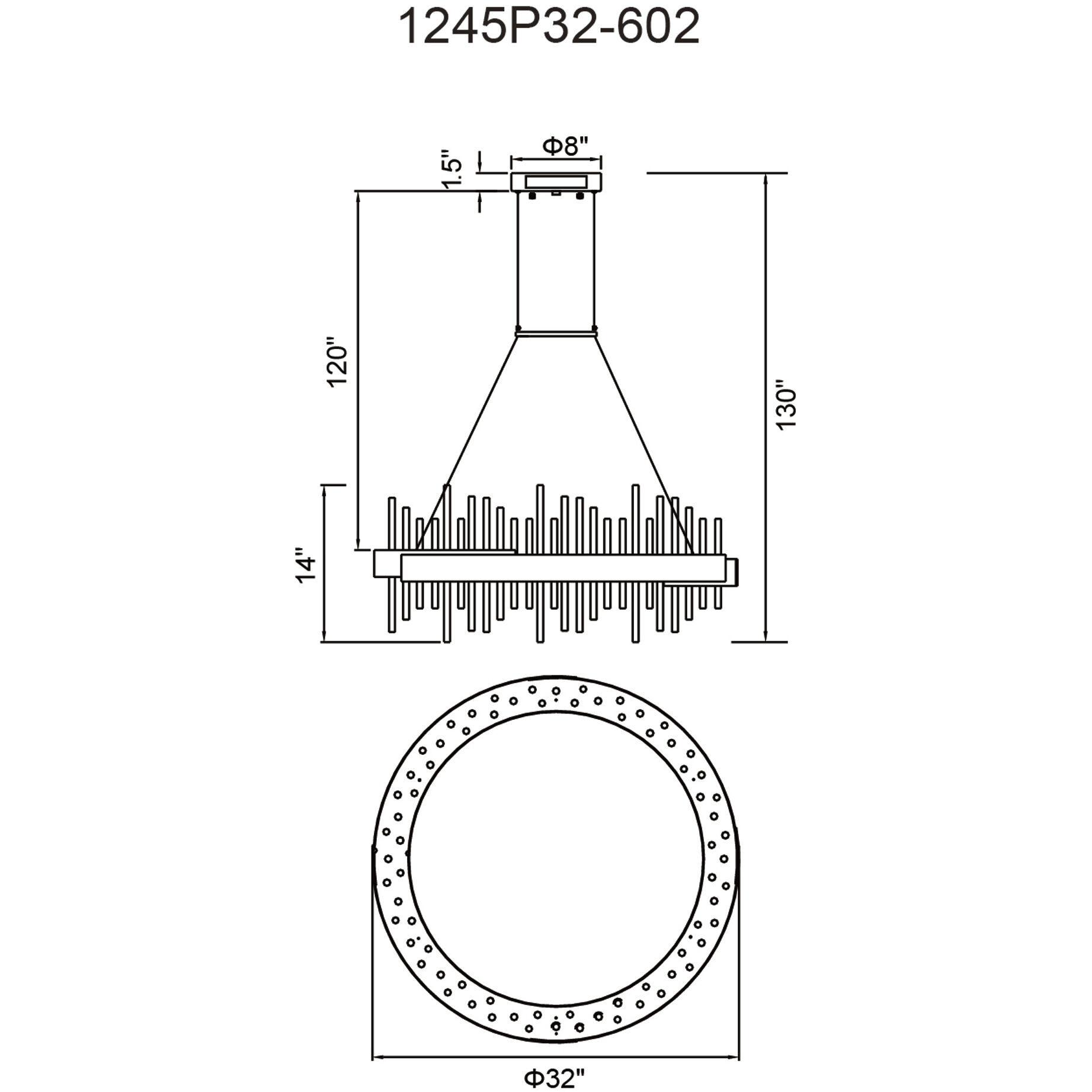 Millipede LED 32 inch Satin Gold Chandelier Ceiling Light