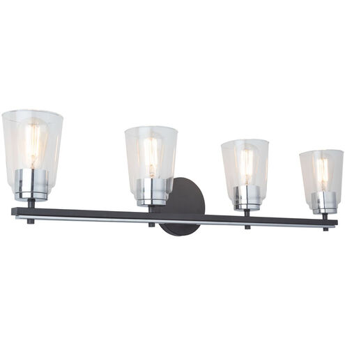 Essex LED 35.25 inch Black and Chrome Bathroom Vanity Wall Light