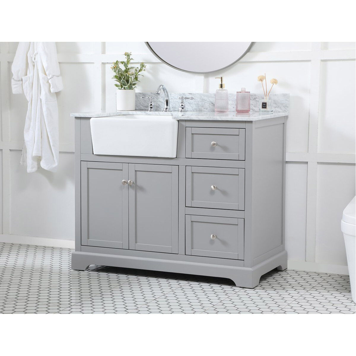 Franklin 42 X 22 X 35 inch Grey Bathroom Vanity Cabinet