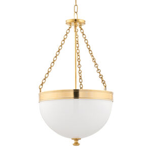 Barrington 3 Light 17 inch Aged Brass Pendant Ceiling Light