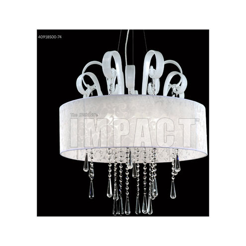 Contemporary 8 Light 26 inch Silver Crystal Chandelier Ceiling Light