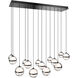 Cyllindra LED 11.5 inch Black Chrome Chandelier Ceiling Light in Black/Chrome, dweLED