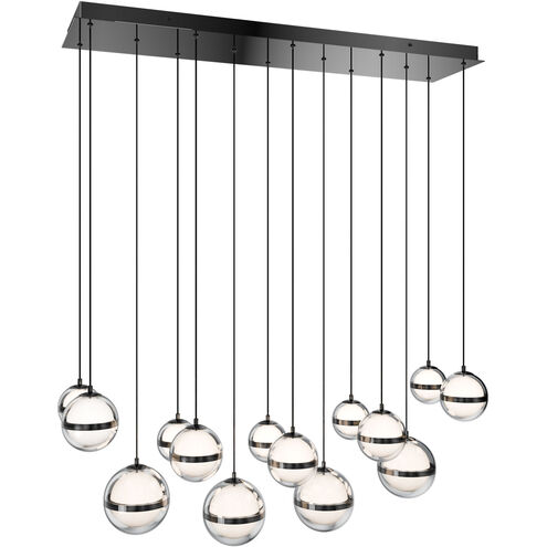 Cyllindra LED 11.5 inch Black Chrome Chandelier Ceiling Light in Black/Chrome, dweLED
