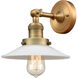 Franklin Restoration Halophane 1 Light 9 inch Brushed Brass Sconce Wall Light in Matte White Halophane Glass, Franklin Restoration