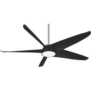 Ellipse 60 inch Brushed Nickel/Coal with Coal Blades Ceiling Fan