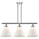 Ballston X-Large Cone 3 Light 36 inch Polished Chrome Island Light Ceiling Light in Matte White Glass