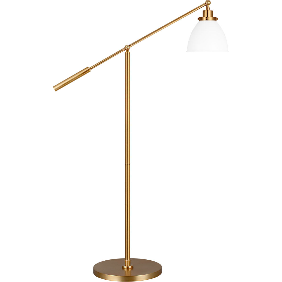 C M by Chapman Myers Wellfleet 46 inch 9 watt Matte White and Burnished Brass Floor Lamp Portable Light in Matte White Burnished Brass