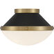 Xander 1 Light 12.25 inch Vibrant Gold Flush Ceiling Light in Vibrant Gold and Matte Black