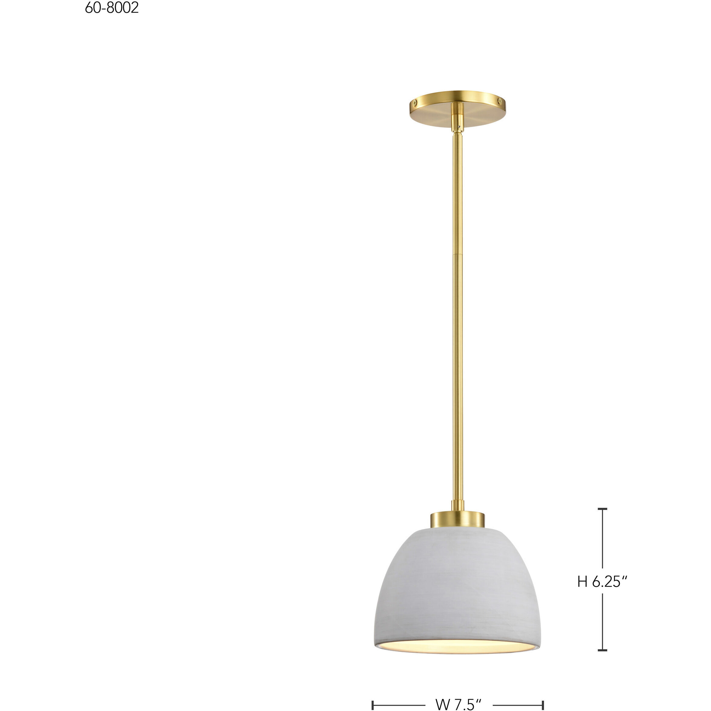 Collins 7.5 inch Brushed Brass Pendant Ceiling Light