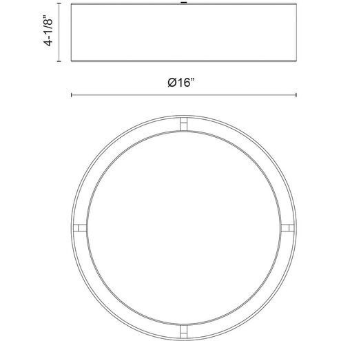 Dalton LED 16 inch Beige Flush Mount Ceiling Light in Textured Linen Shade