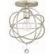 Solaris 1 Light 9 inch Olde Silver Semi Flush Ceiling Light