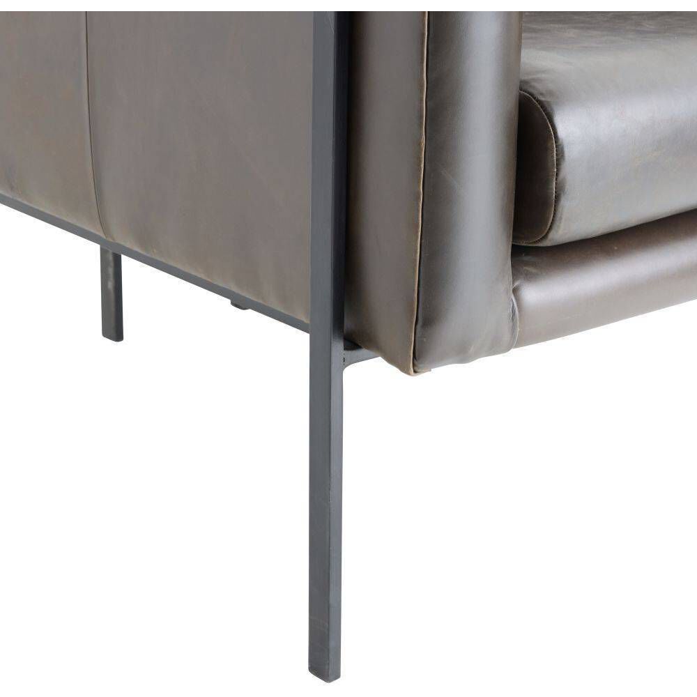 Giroud Ore Leather and Blackened Iron Lounge Chair