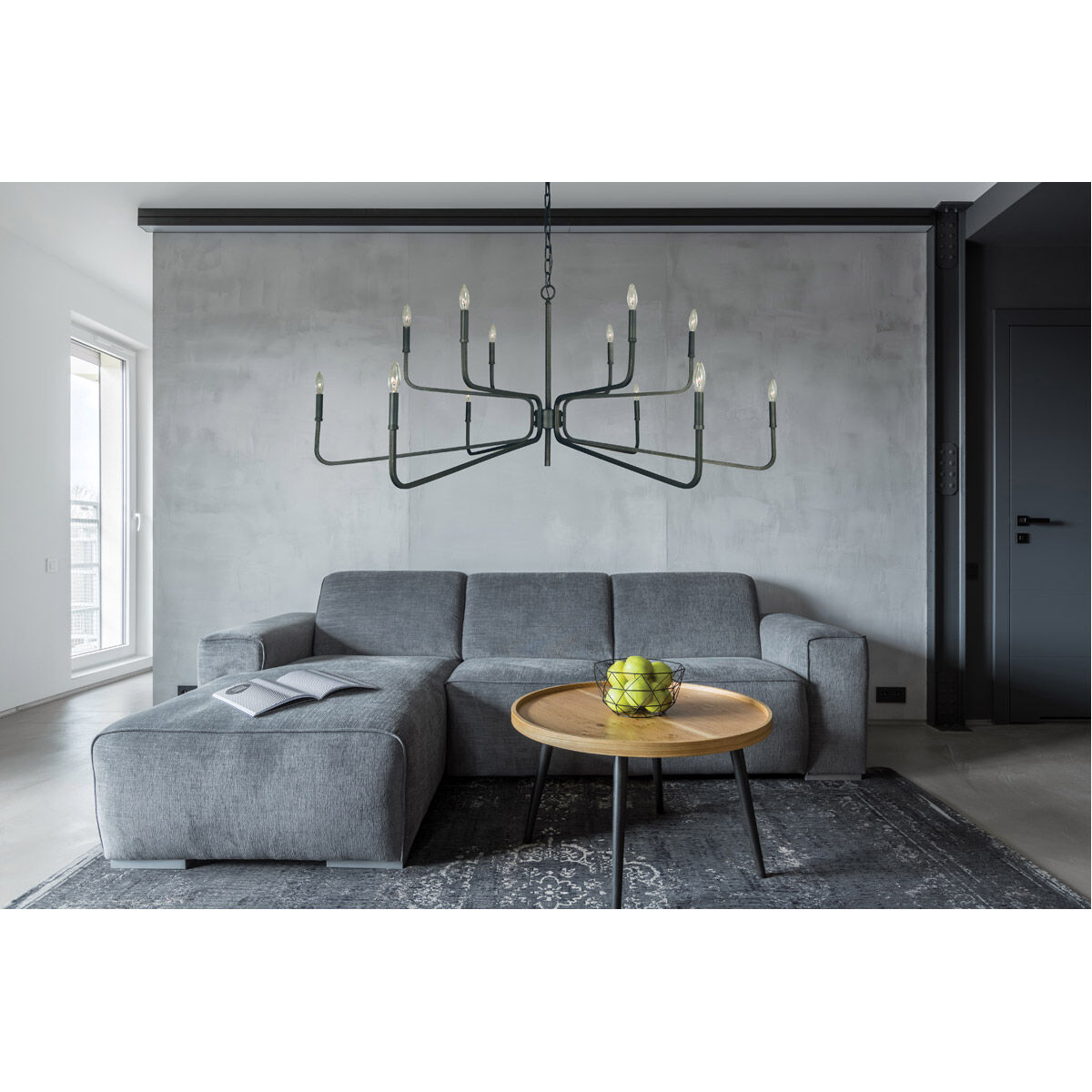 Heidleberg 12 Light 60 inch Iron Dining Chandelier Ceiling Light 