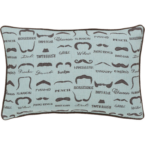 Wax that Stache 19 inch Aqua, Dark Brown Pillow Kit