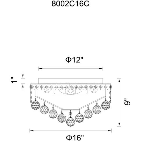 Luminous 5 Light 16 inch Chrome Flush Mount Ceiling Light