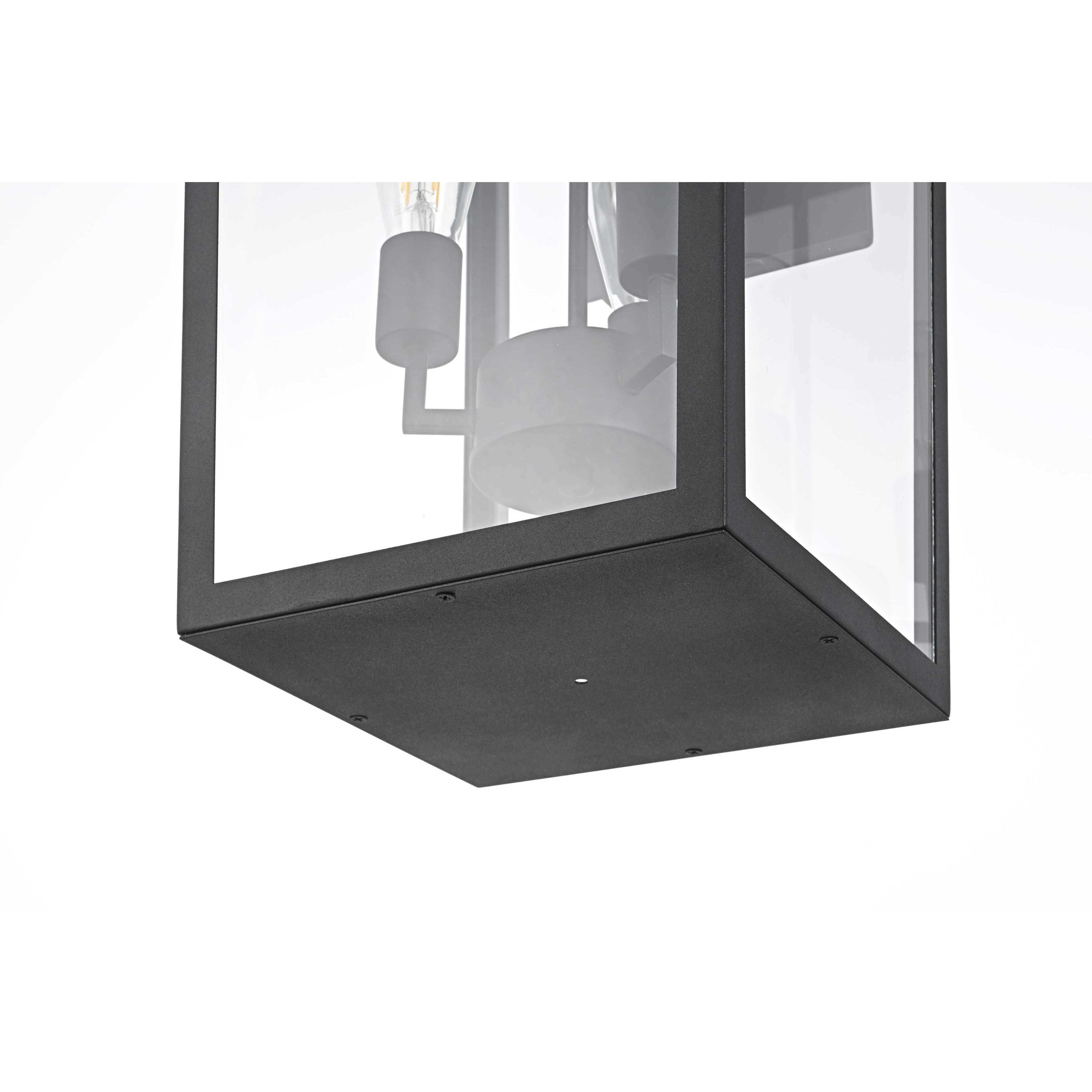 William 3 Light 28 inch Black Outdoor Wall Sconce