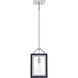 Champlin 1 Light 8 inch Navy with Polished Nickel Accents Pendant Ceiling Light in Navy/Polished Nickel