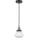 Olean 1 Light 6.75 inch Black Antique Brass Mini Pendant Ceiling Light in Clear Glass