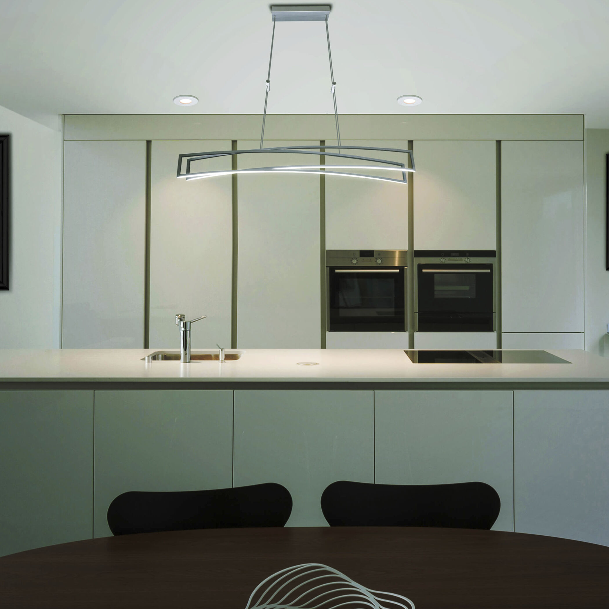 Sirius Linear Chandelier Ceiling Light in Silver
