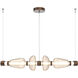 Bolla LED 53.3 inch Burnished Bronze Linear Chandelier Ceiling Light in Amber, Mandrel