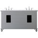 Rhodes 60 X 22 X 35 inch Grey Vanity Sink Set in Gray