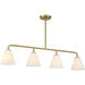 Blair Linear Chandelier Ceiling Light in Warm Brass