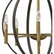 Euclid 6 Light 21.25 inch Spanish Bronze with Heirloom Brass Indoor Chandelier Ceiling Light