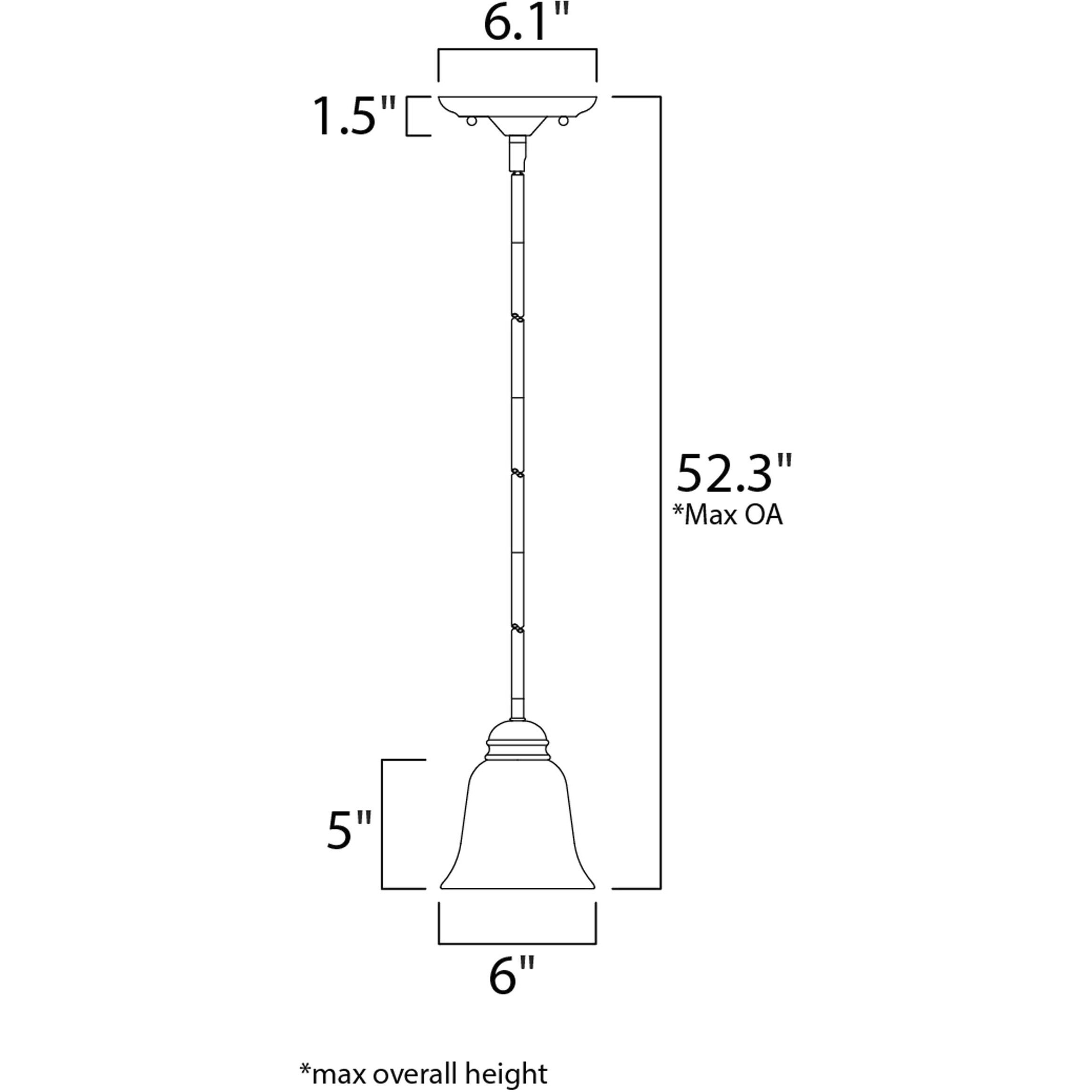 Basix 1 Light 6.5 inch Polished Chrome Mini Pendant Ceiling Light