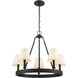 Rydell 5 Light 24.5 inch Matte Black with Off White Chandelier Ceiling Light