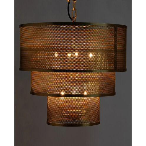 Arena 8 Light 20 inch Antique Brass Pendant Ceiling Light