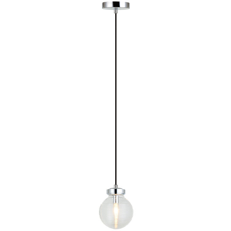 Ridge 1 Light 5.75 inch Chrome Pendant Ceiling Light in Chrome and Clear