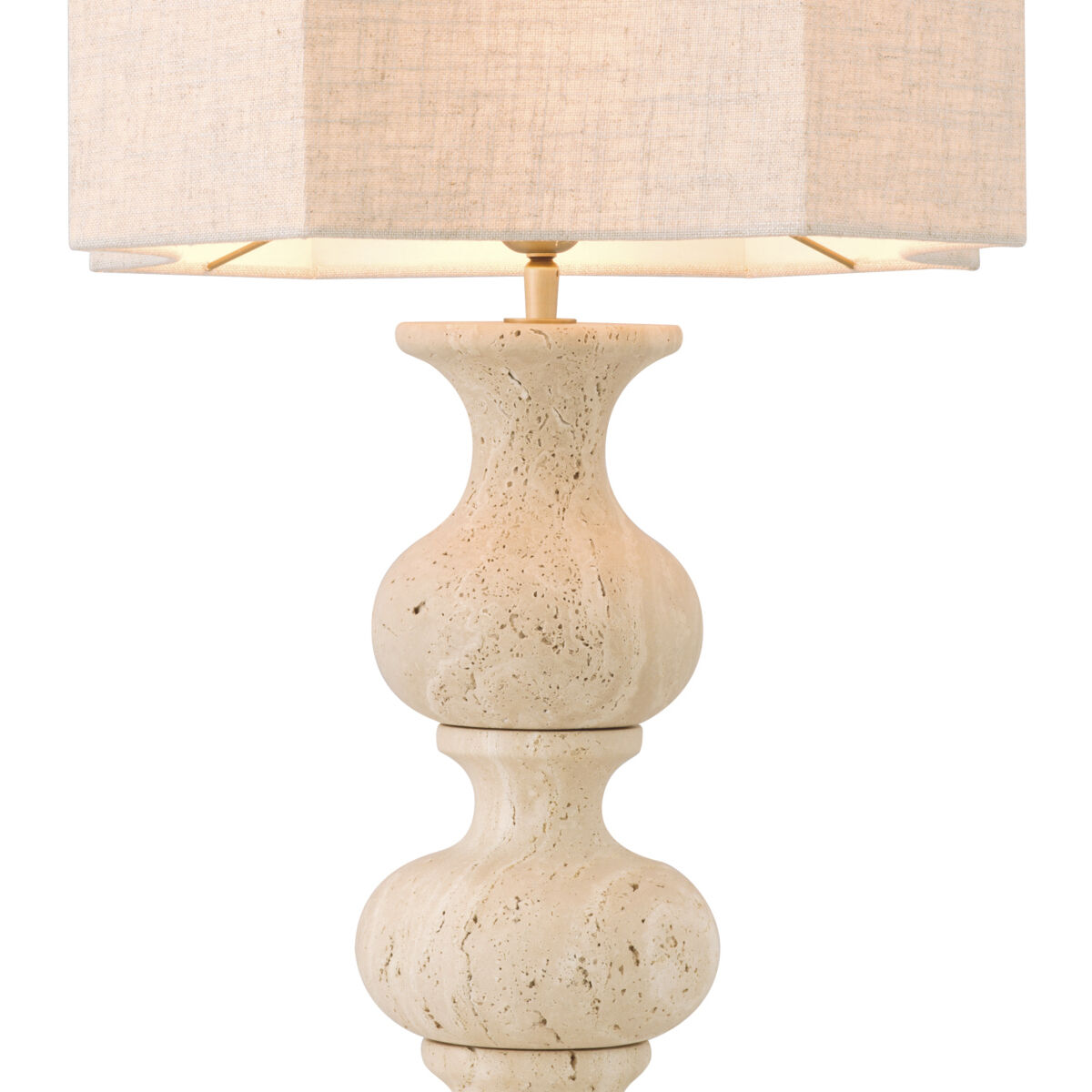 Mabel 45.87 inch 40 watt Travertine with Antique Brass Table Lamp Portable Light