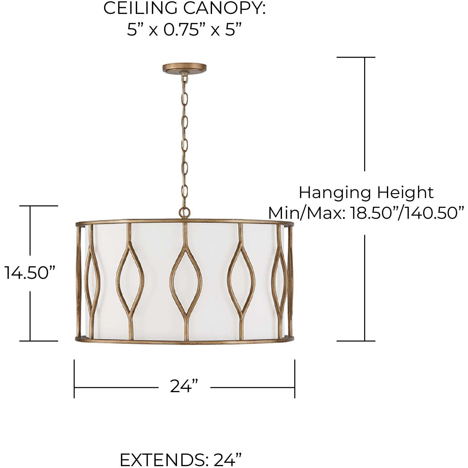 Cohen 4 Light 24 inch Mystic Luster Pendant Ceiling Light