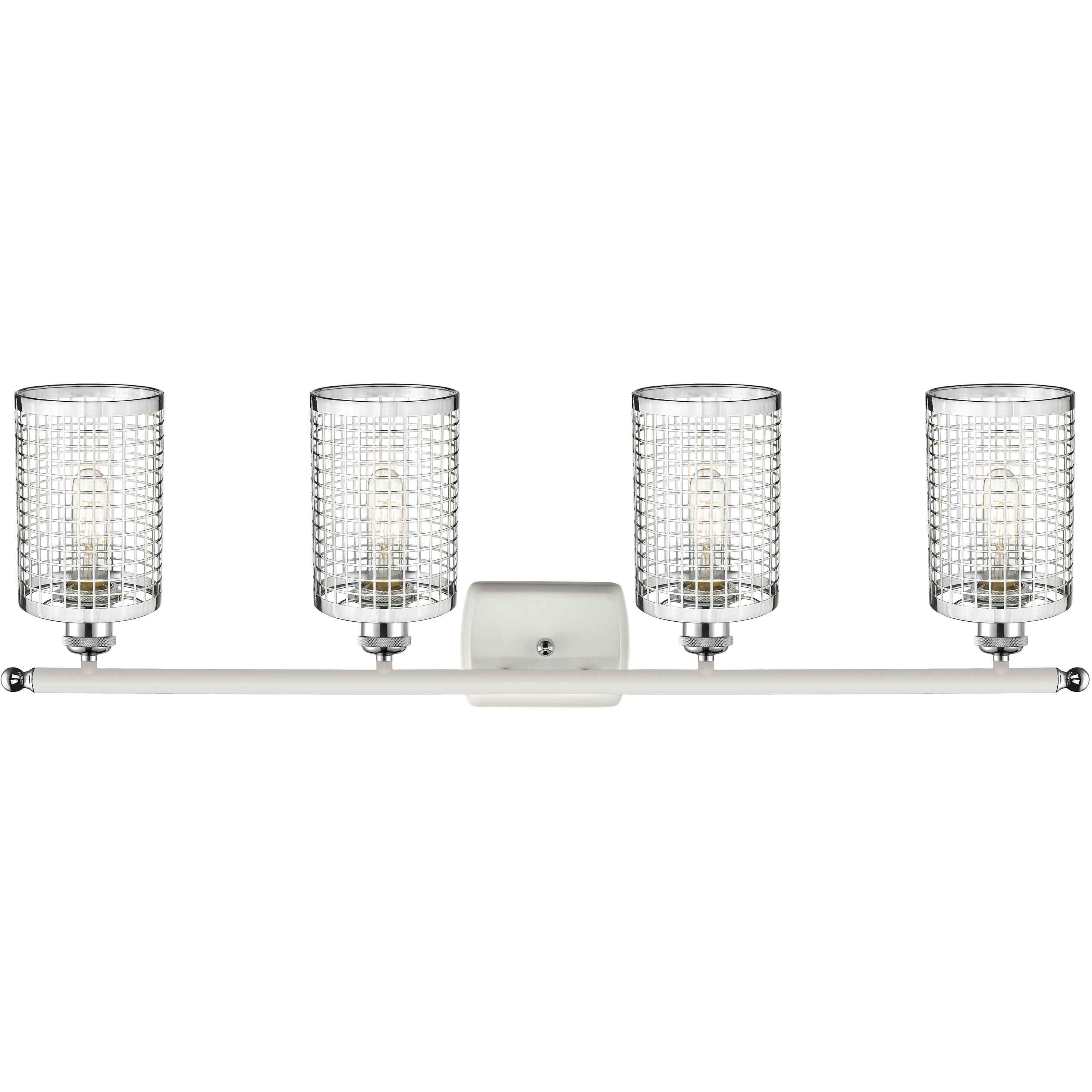 Nestbrook 4 Light 36 inch White and Polished Chrome Bath Vanity Light Wall Light