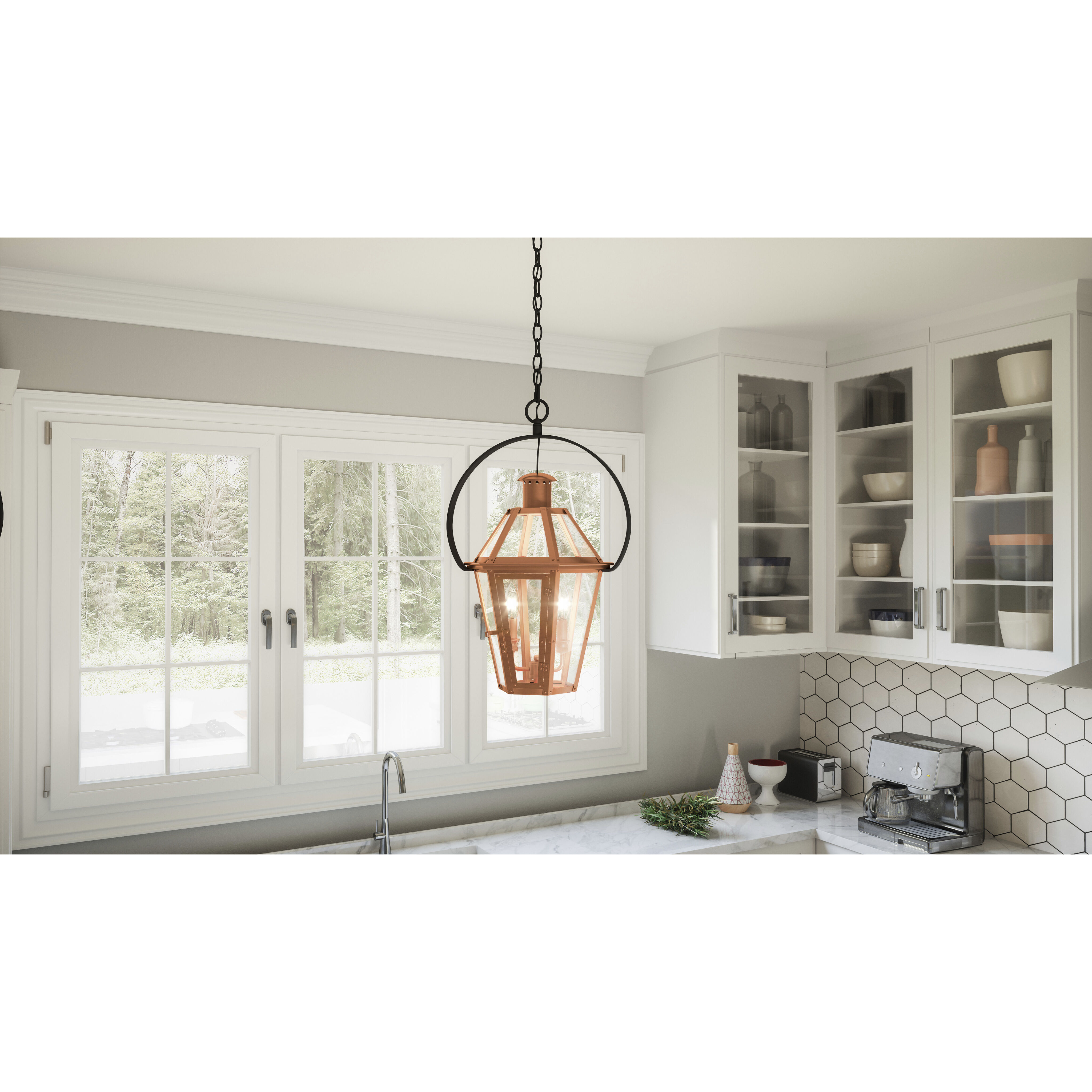 Burdett 2 Light 16 inch Aged Copper Pendant Ceiling Light
