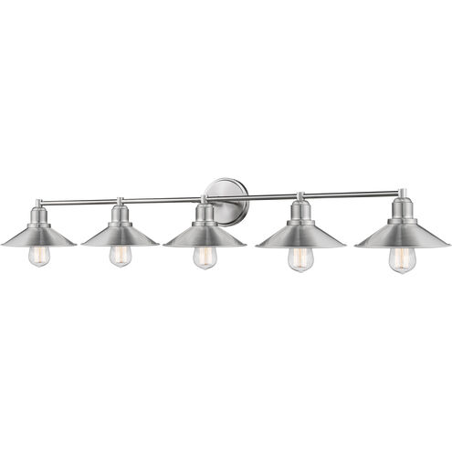 Casa 5 Light 46 inch Brushed Nickel Vanity Wall Light in Brushed Nickel Steel