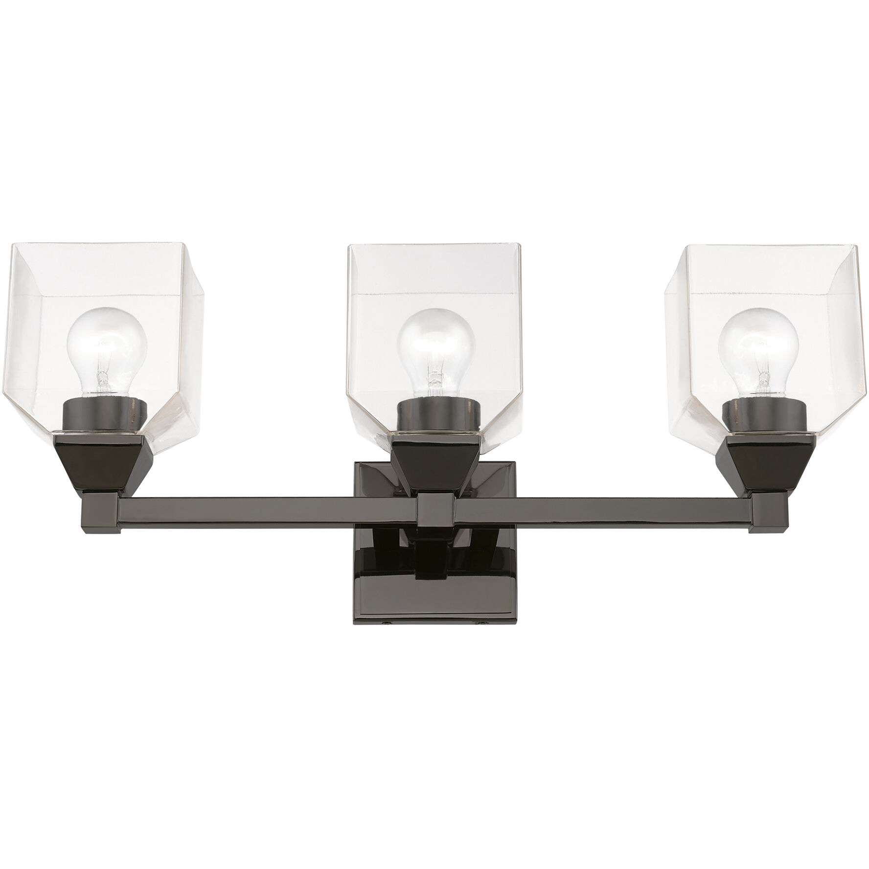 Aragon 3 Light 23 inch Black Chrome Vanity Sconce Wall Light