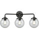 Nouveau Beacon 3 Light 24 inch Oil Rubbed Bronze Bath Vanity Light Wall Light in Seedy Glass, Nouveau