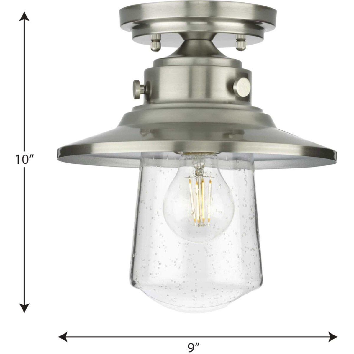 Tremont 1 Light 9 inch Stainless Steel Outdoor Semi Flush Mount