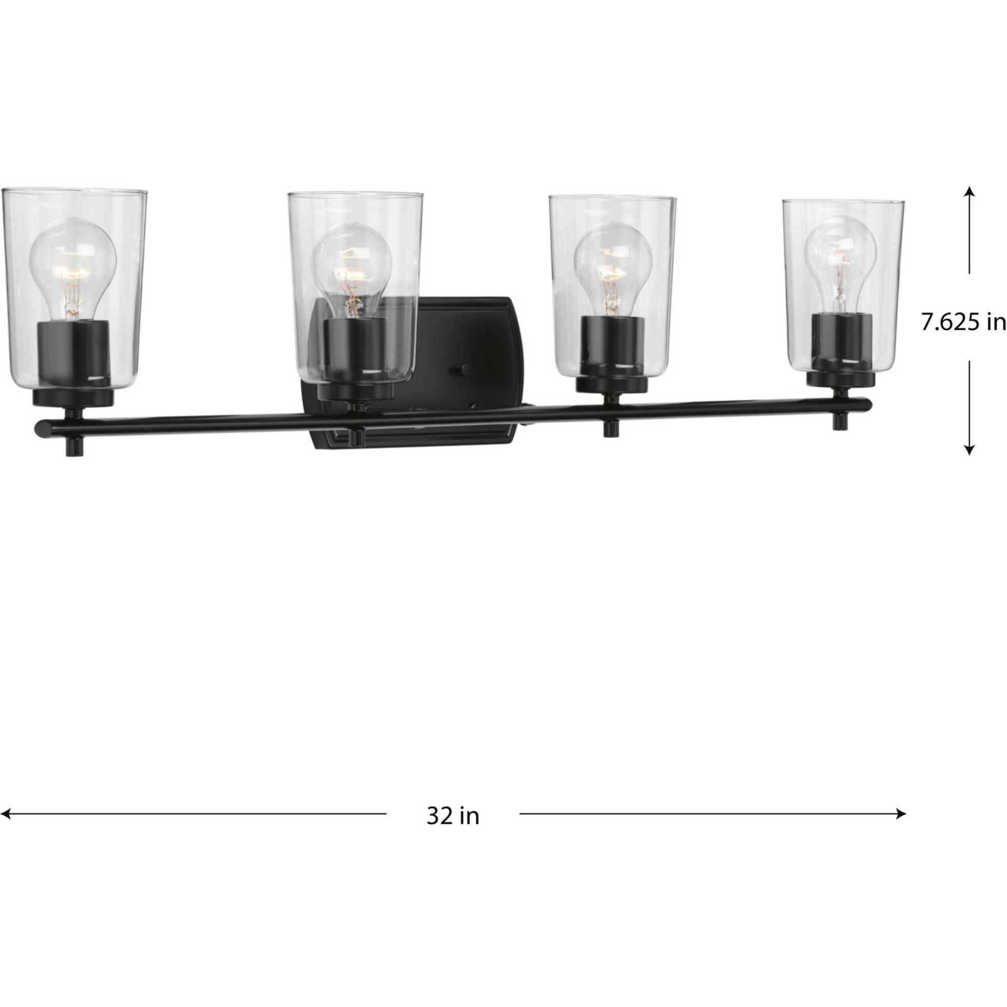 Adley 4 Light 32 inch Matte Black Bath Vanity Wall Light