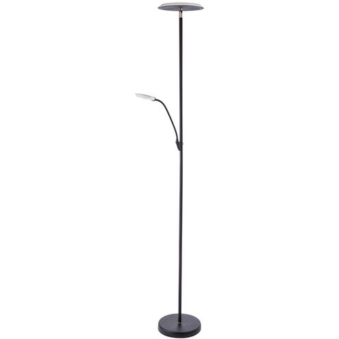Iggy 72 inch 18.00 watt Black Torchiere with Reading Light Portable Light