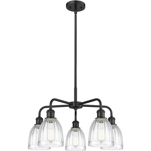 Brookfield 5 Light 23.75 inch Matte Black Chandelier Ceiling Light in Clear