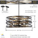 Vortic Flow 6 Light 26 inch Dark Bronze/Mosaic Gold Pendant Ceiling Light