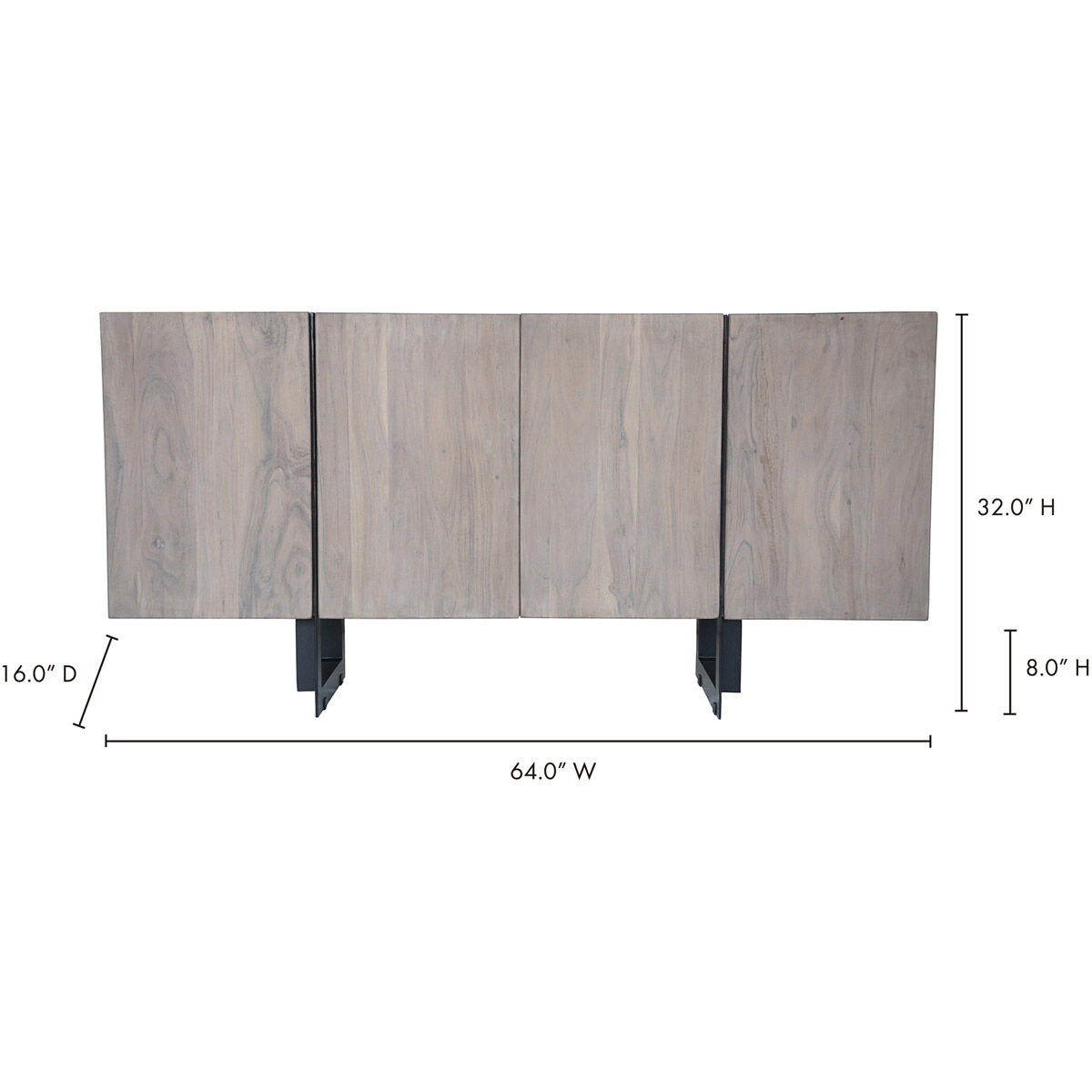 Tiburon 64 X 16 inch Grey Sideboard in Light Grey, Small