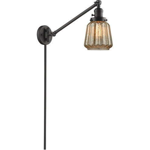 Chatham 35 inch 3.50 watt Oil Rubbed Bronze Swing Arm Wall Light, Franklin Restoration